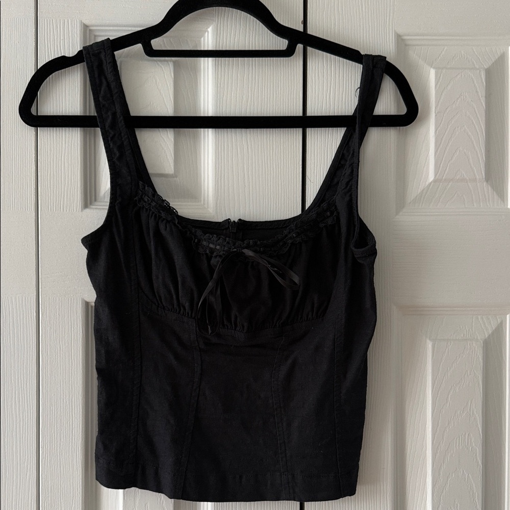 Kimchi Blue Black Lace-Trim Camisole Tank